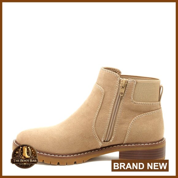 Faux Suede Ankle Booties with Plush Foam Insole and Side Zipper